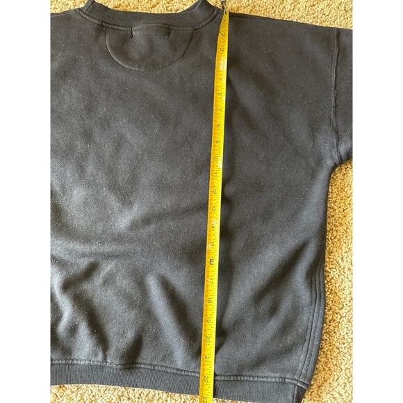 Vintage Paris Sport Club Ladies M Black Cropped 3/4 Sleeve Crewneck Sweatshirt - Picture 6 of 7